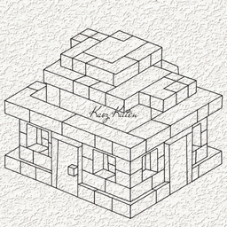 minecraft house WALL ART 3d model