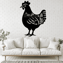 Chicken 2D Wall Art/Window Art STL & SVG File for 3D Printing and Laser Cutting 3d model