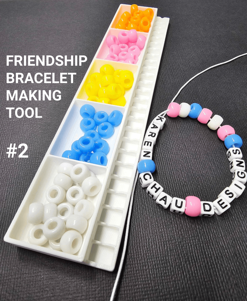 Friendship Bracelet Making Tool #2 | Bead Pattern Designer | Pony & Letter Beads | Sorting Trays 3d model