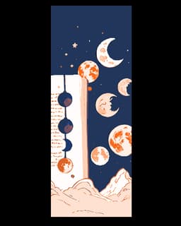 Cute Child Art depicting the Moon in different Phases and Different Styles - Set of 3 Bookmarks 3d model