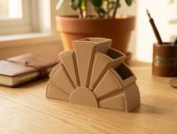 Art Deco Desk Organizer - Modern Multi-Purpose Holder 3d model