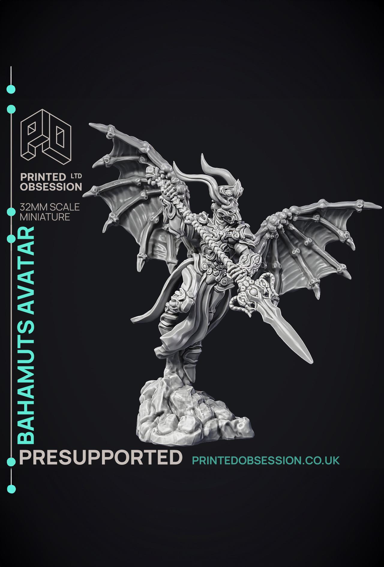 Bahamuts Avatar - Celestial - PRESUPPORTED - Heaven hath no Fury - 32 mm scale  3d model
