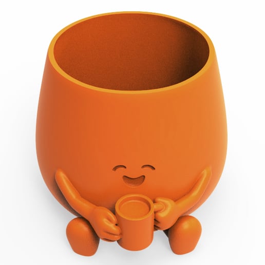 HAPPY FACE COFFEE CUP PLANTER POT 3d model