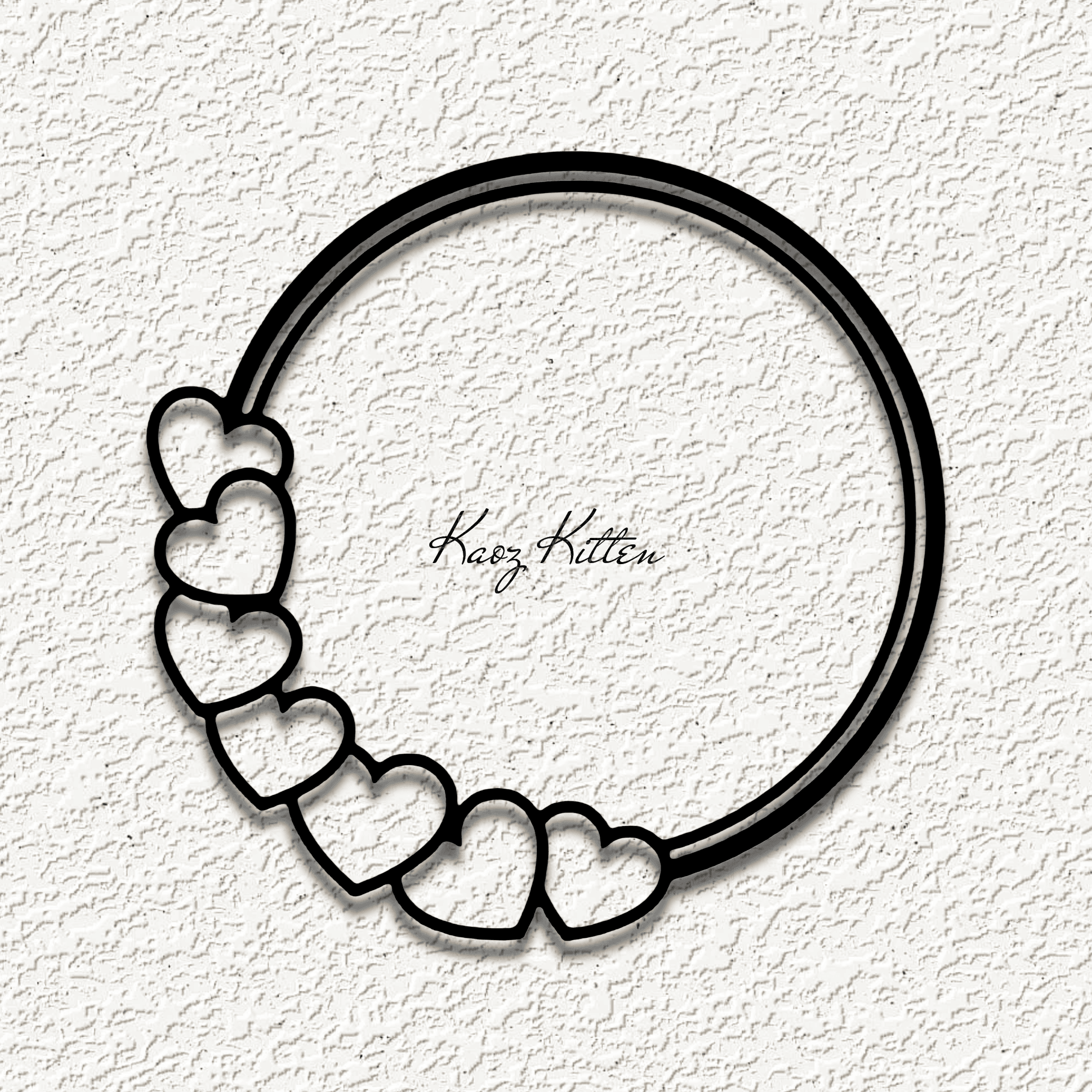chain of hearts frame wall art home decor 3d model