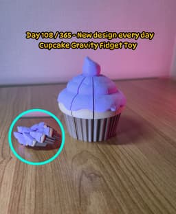 Cupcake Gravity Fidget Toy – Sliding Interlocking Design 3d model
