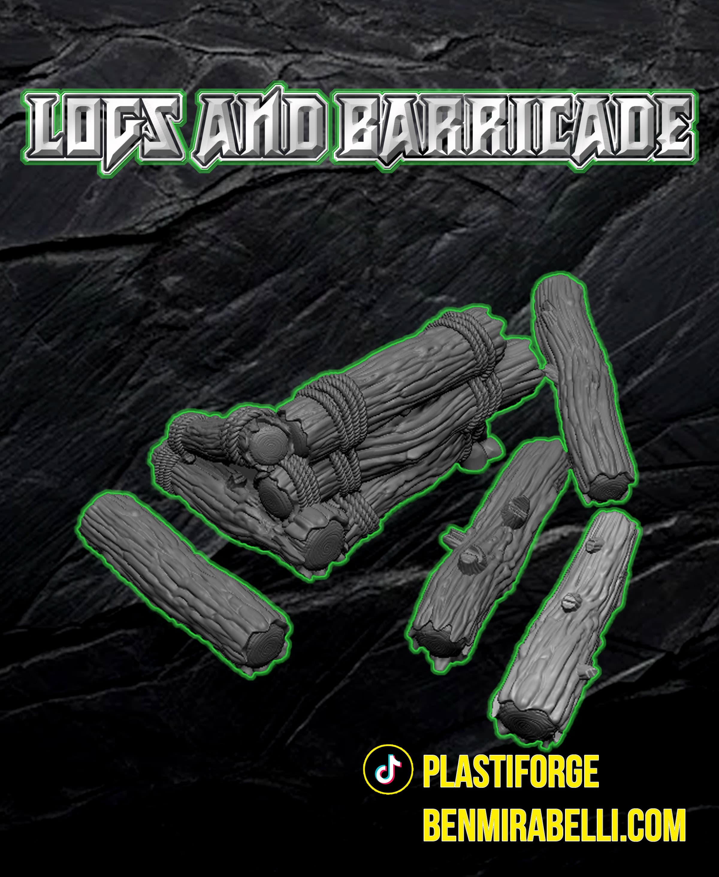 Woodlands log terrain pack 3d model