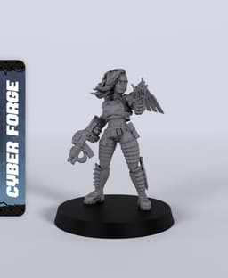 Sue Seraph - With Free Cyberpunk - Sci-Fi Gift Ideas for RPG and Wargamers 3d model