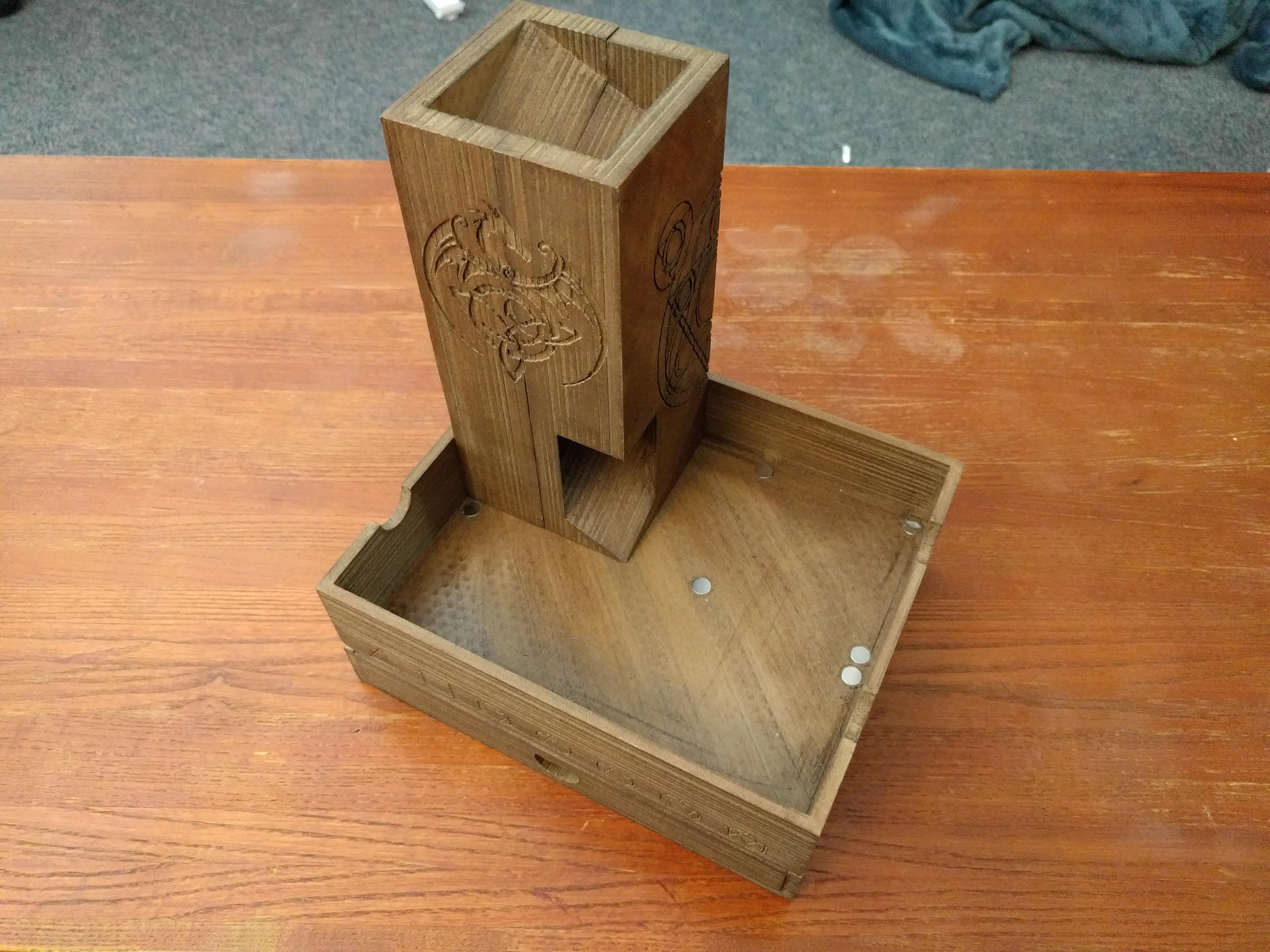Magnetic Dice Box, Tray, and Tower 3d model