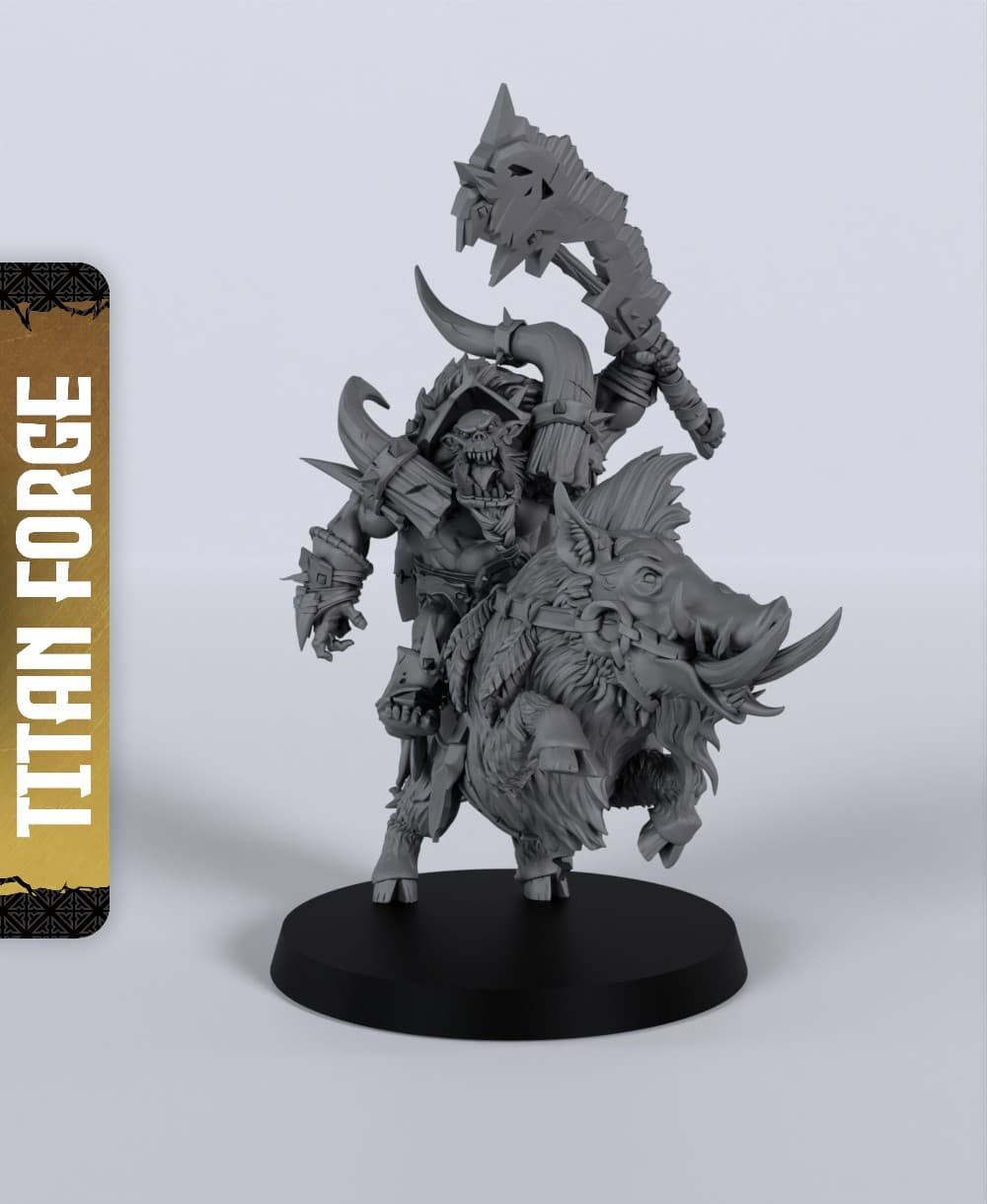 Orc Warlord on Boar - With Free Dragon - 5e DnD Inspired for RPG and Wargamers 3d model