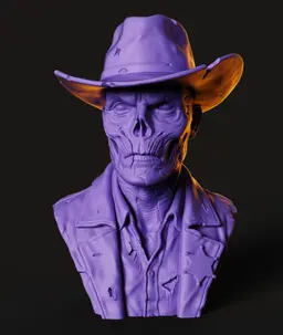 Zombie Sheriff Bust STL | Horror Decor 3D Print | Detailed 3d model