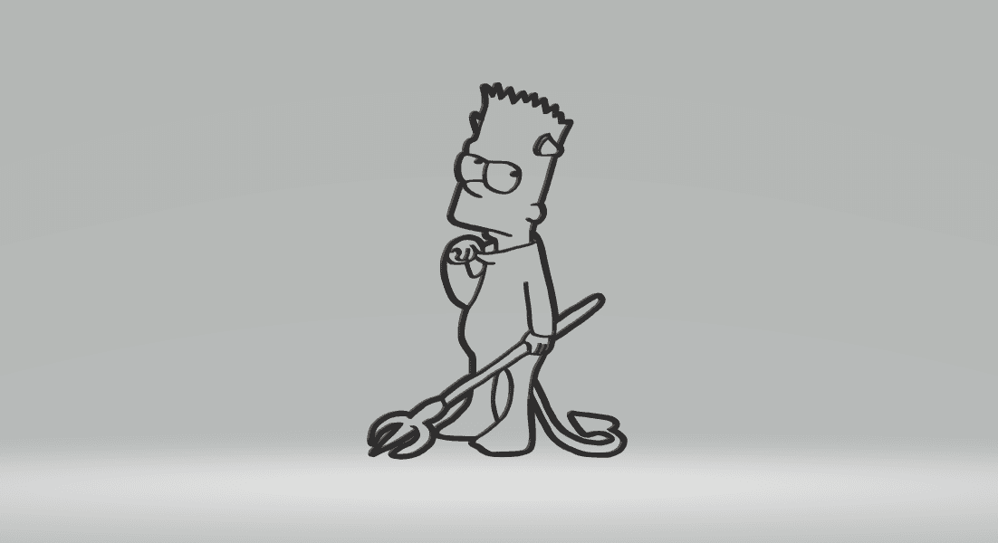 Bart Simpson Evil 2D-Art.stl 3d model