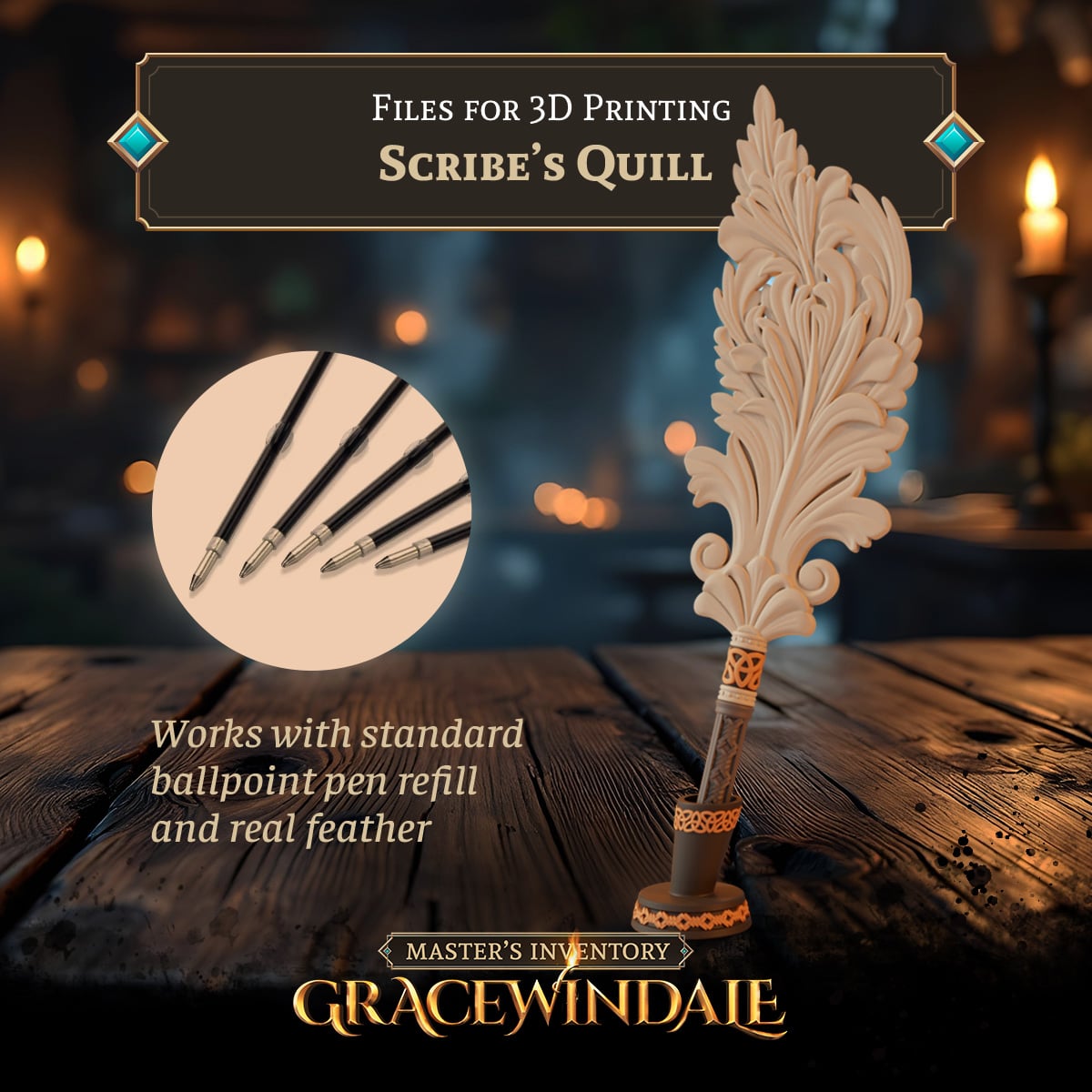 Scribe's Quill 3d model