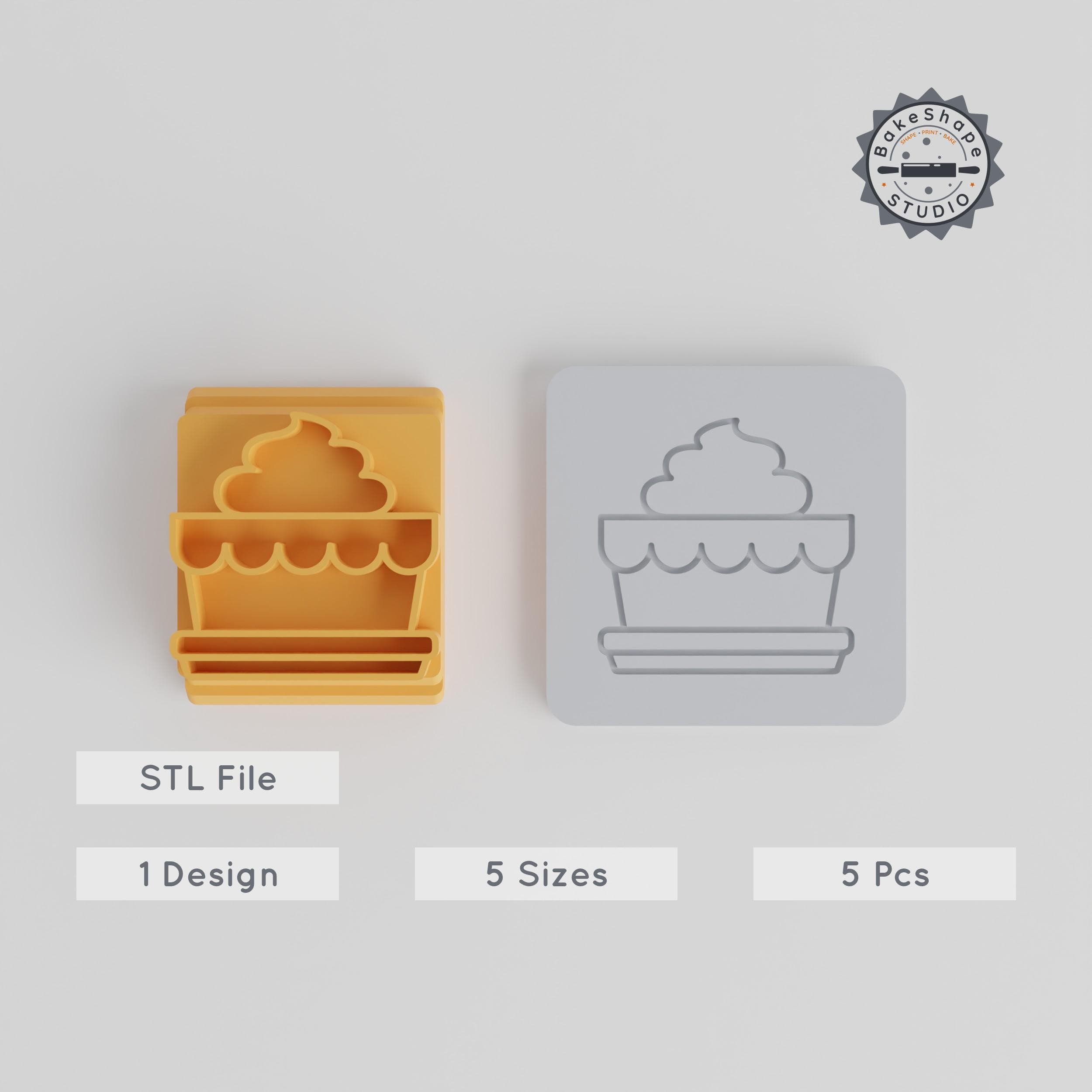 Tart Stamp Tile Set, Includes 5 Motif Sizes 20-40mm, Perfect for Clay, Cookies, Fondant & More PRODUCT_5305 3d model