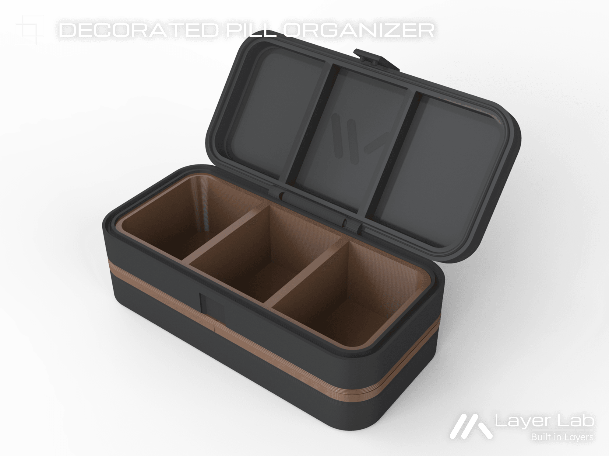Decorated Pill Organizer 3d model