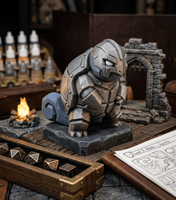 Gothic Paladin Squirtle | Dark Fantasy DnD Figurine | Low Poly 3D Print STL | Tabletop RPG Miniature 3d model