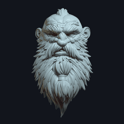 Dwarf v3 - Custom Action Figure Head 3d model