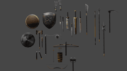 LOWPOLY MELEE PACK FOR GAME OR 3D PRINT 3d model