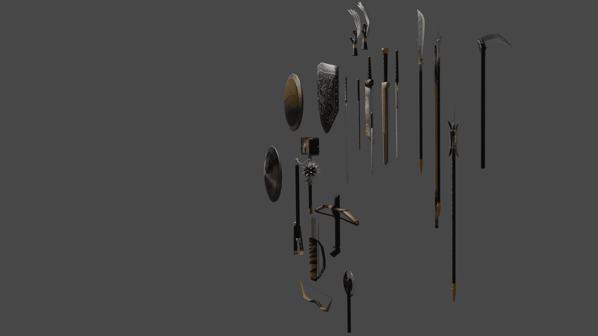 LOWPOLY MELEE PACK FOR GAME OR 3D PRINT 3d model