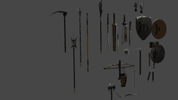 LOWPOLY MELEE PACK FOR GAME OR 3D PRINT 3d model