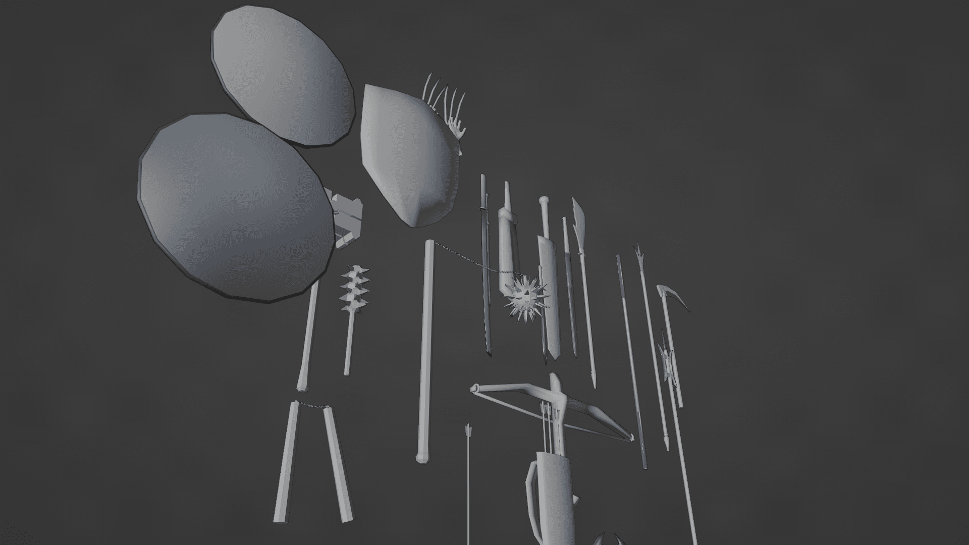LOWPOLY MELEE PACK FOR GAME OR 3D PRINT 3d model