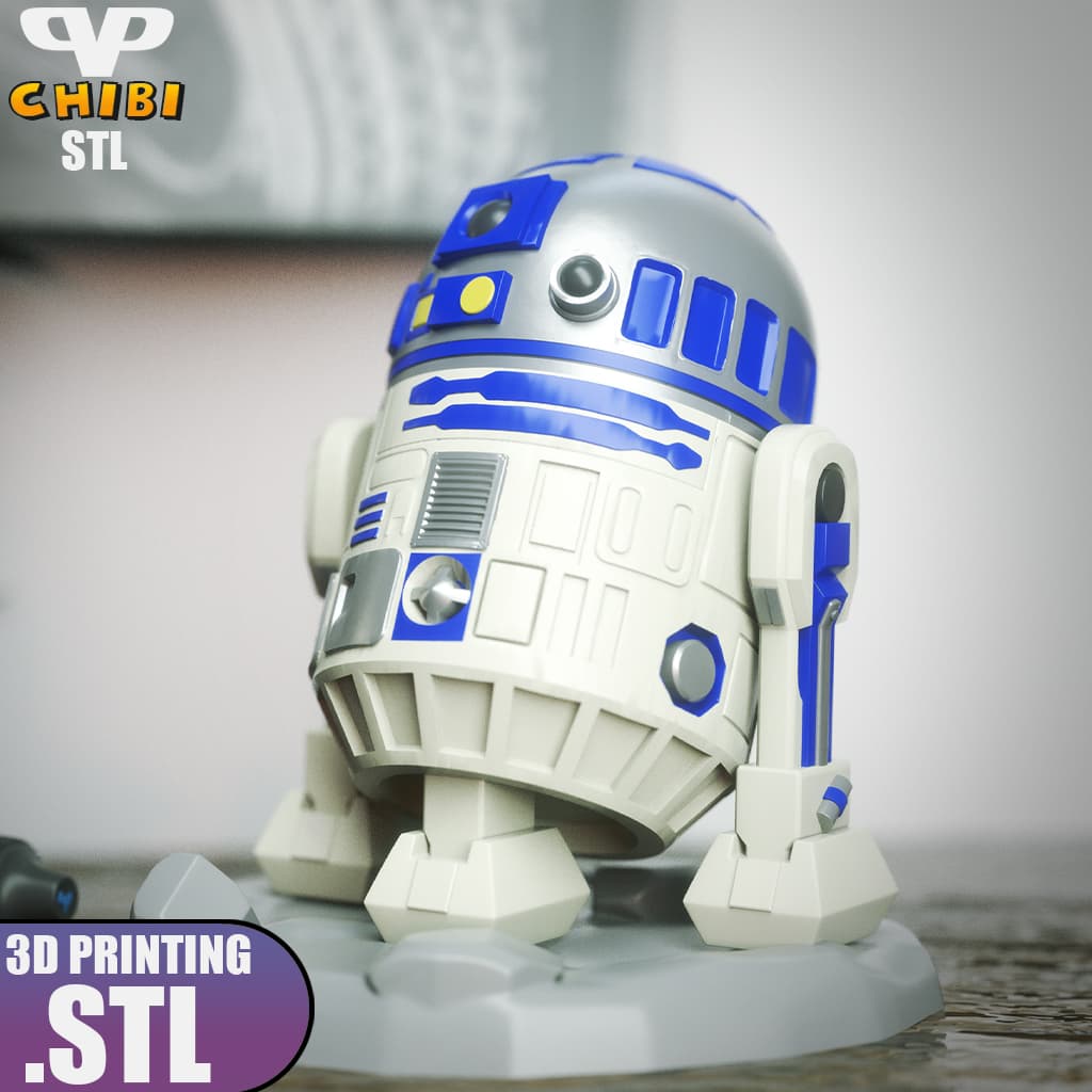 R2D2 Chibi STL for 3D Printing ChibiSTL 3DXM 3d model