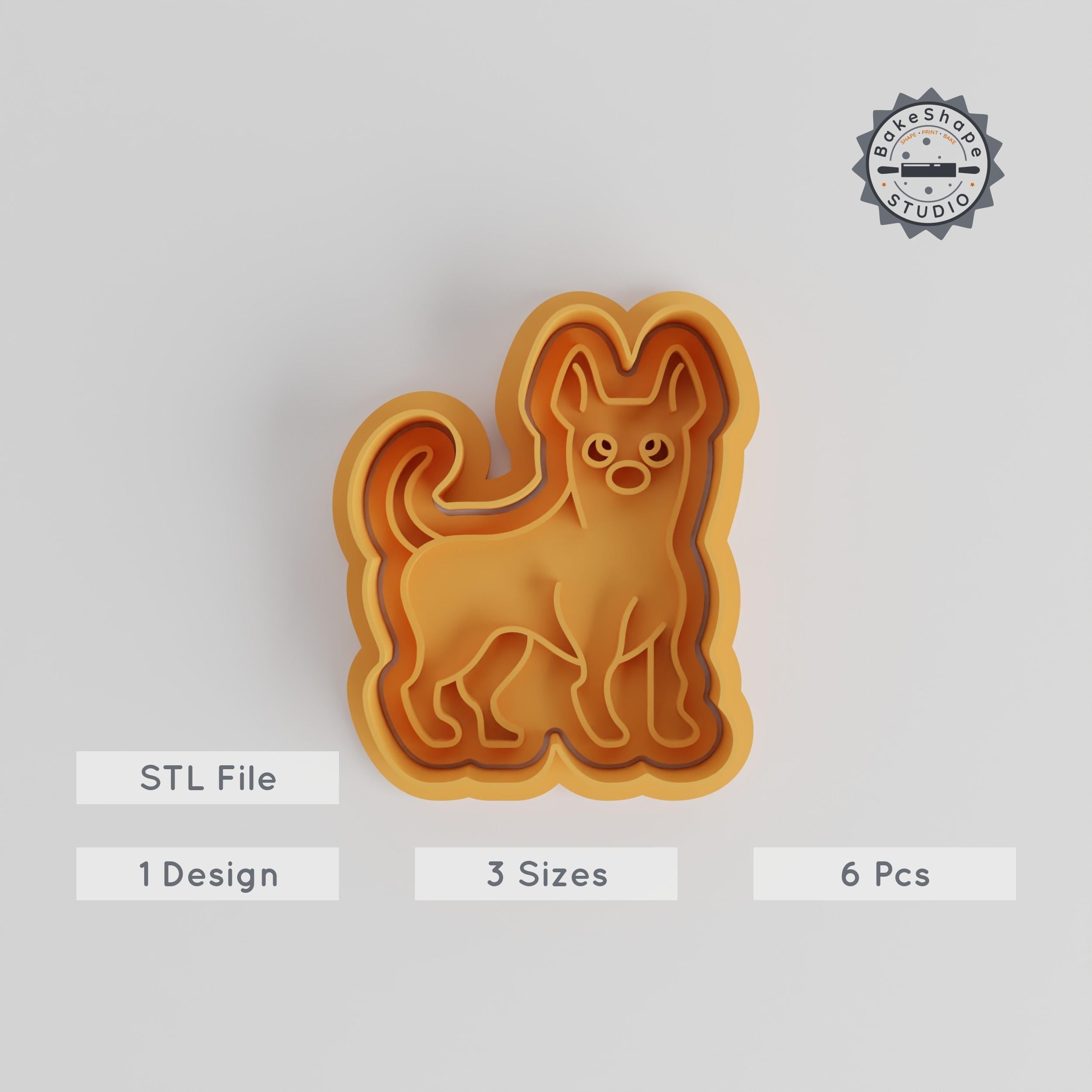 Thai Ridgeback Cookie Cutter & Stamp Set, Dog Design, 6 Pieces, 3 Sizes (S/M/L), Perfect for Fondant & Crafting PRODUCT_5352 3d model
