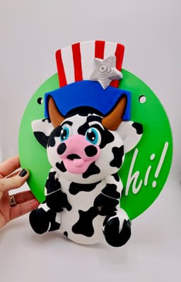 Magnetic 4th of July Hat For Modular Cow Sign 3d model