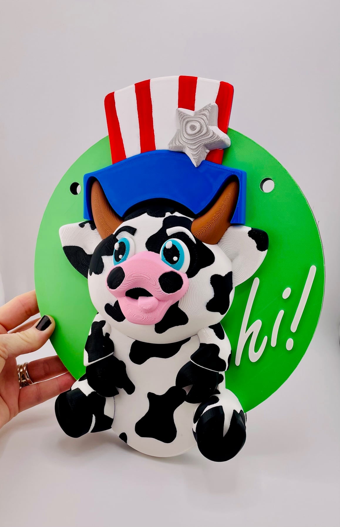 Magnetic 4th of July Hat For Modular Cow Sign 3d model