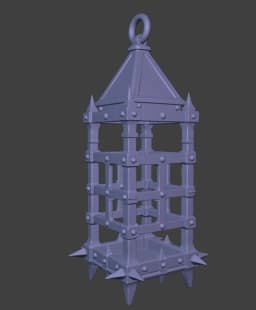 Medieval Lamp Cage Magnetic Bottom 3d model