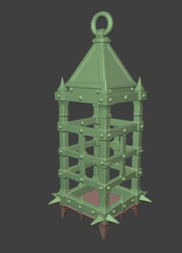 Medieval Lamp Cage Magnetic Bottom 3d model