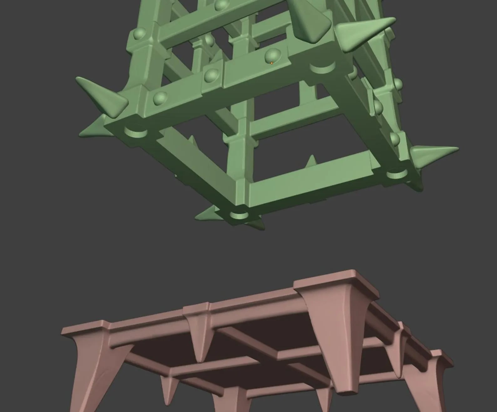 Medieval Lamp Cage Magnetic Bottom 3d model