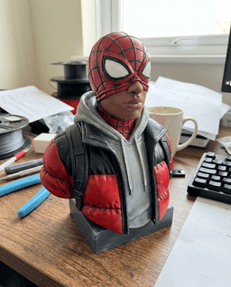 Spider-Man Miles Morales Bust | Puffer Jacket Streetwear 3d model