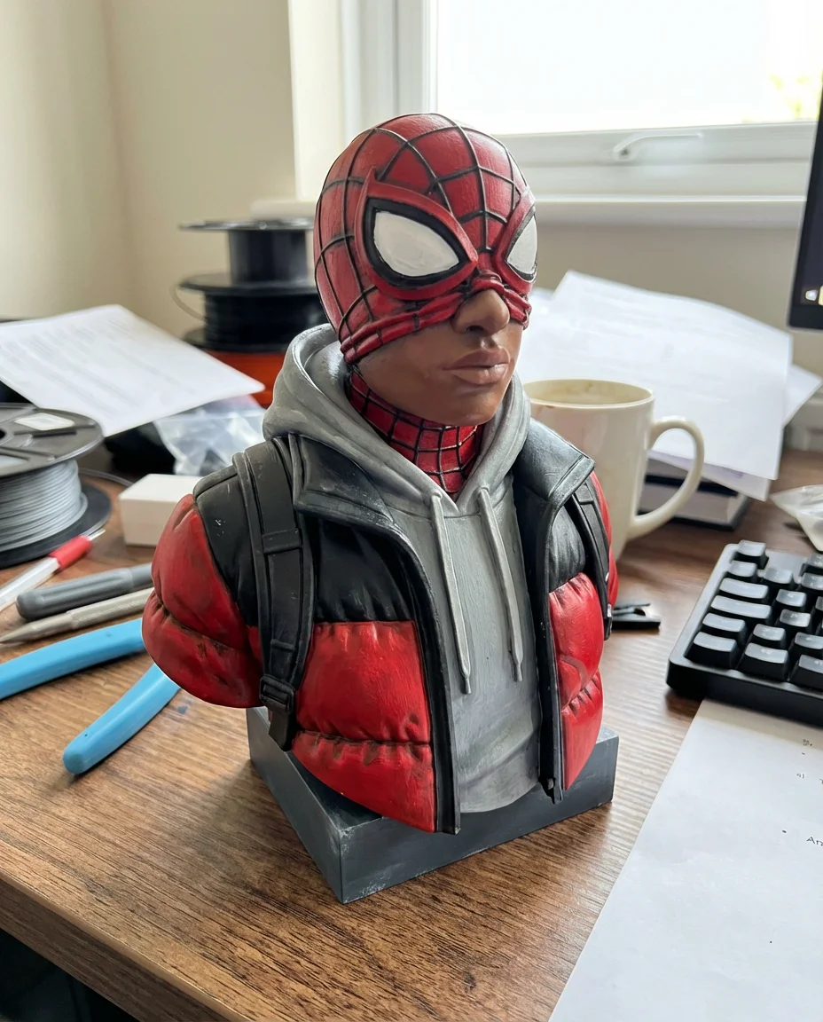 Spider-Man Miles Morales Bust | Puffer Jacket Streetwear 3d model