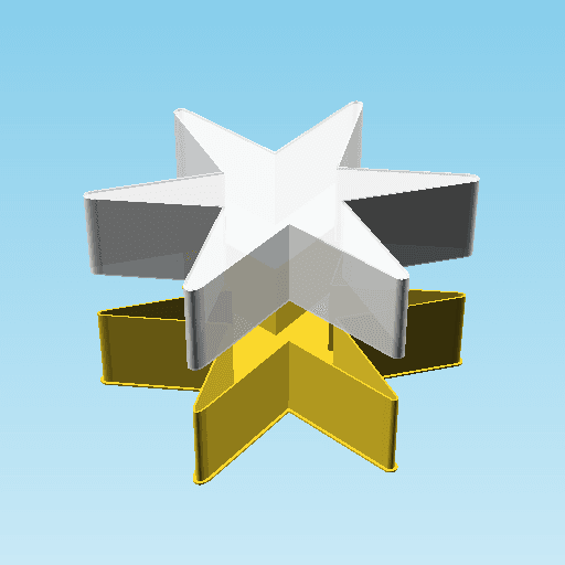 SIX POINTED BLACK STAR, nestable box (v1) 3d model