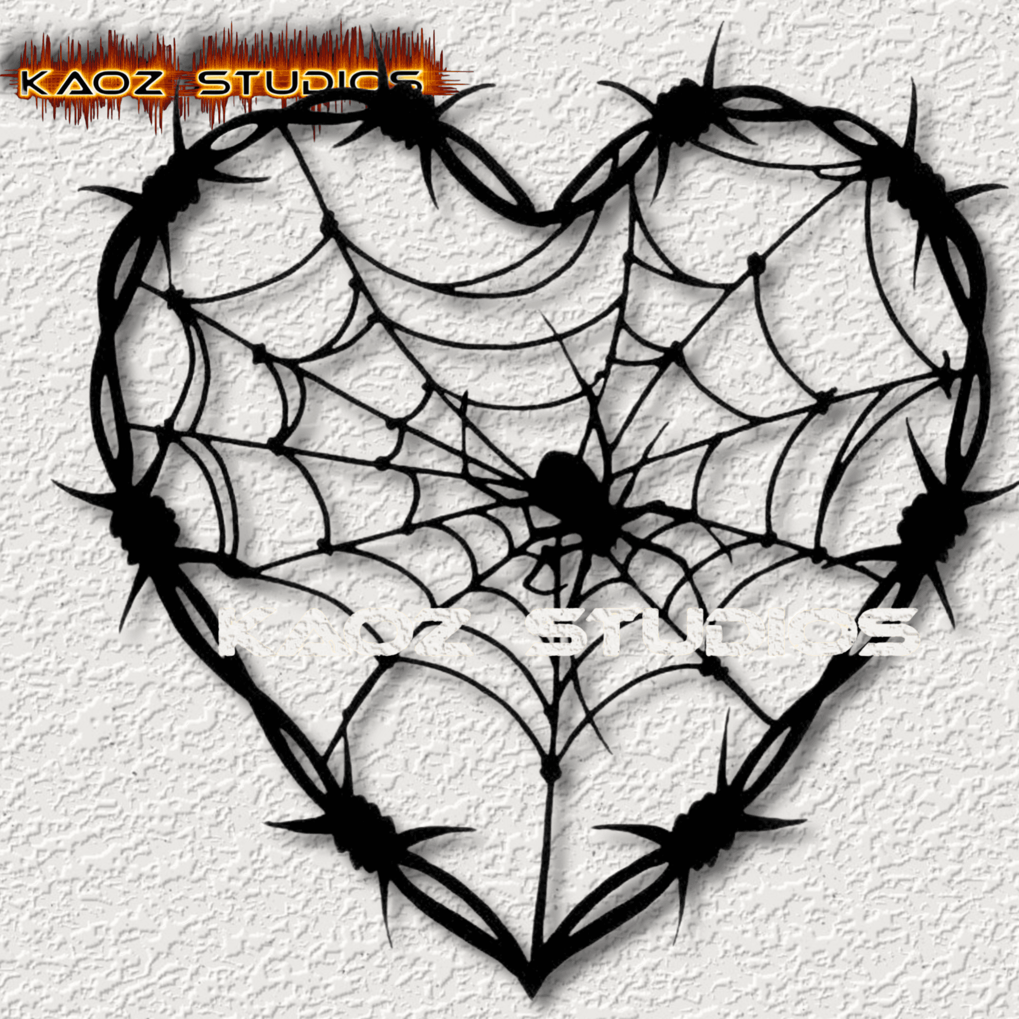 realistic black widow wire heart wall art gothic wall decor spiderweb decoration 3d model