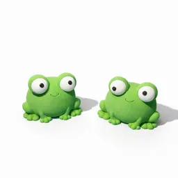 CUTE FROG WITH ROTATING EYES (NO AMS) / CUTE GROG SCULPTURE / BUDDY / FROGS / SHLEFDECOR 3d model