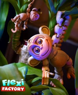 Flexi Factory Monkey with Banana, Tree and 3MF File Included! 3d model