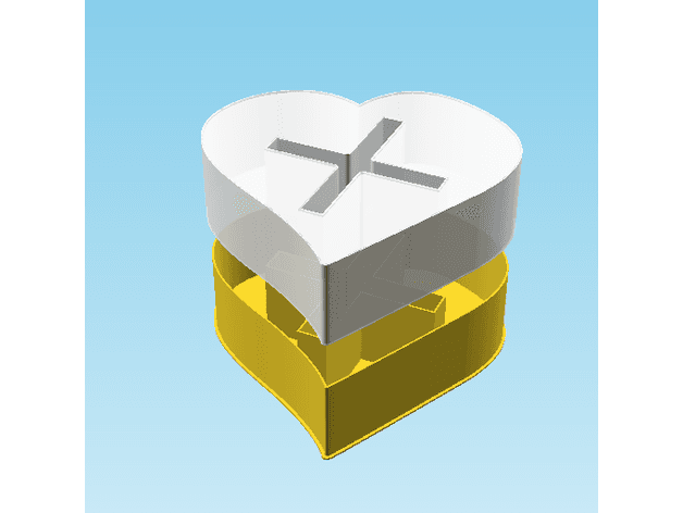 Fluffy Hearts PLUS SIGN, nestable box (v3) 3d model