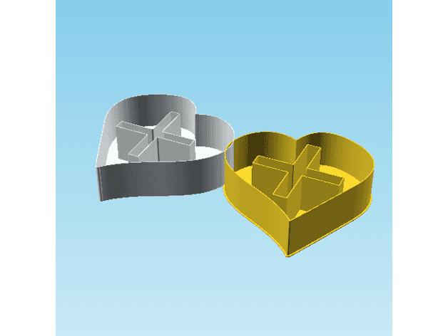 Fluffy Hearts PLUS SIGN, nestable box (v3) 3d model