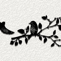 bird branch 2 set WALL ART HOME DECOR 3d model