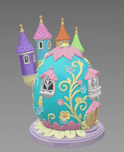 Fantasy Egg Castle House - STL File 3D Printable 3d model