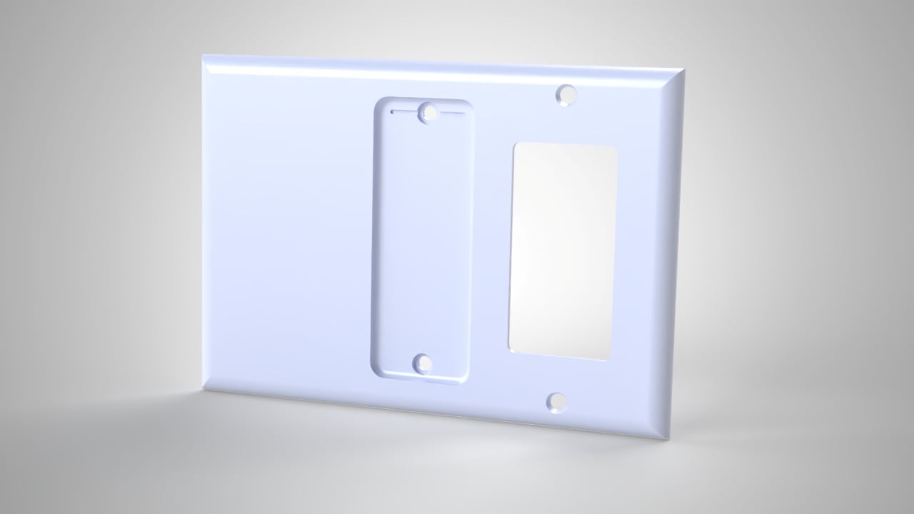 Triple Gang Hue Remote Holder (Std+Oversized) 3d model