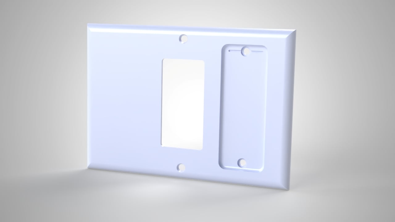Triple Gang Hue Remote Holder (Std+Oversized) 3d model