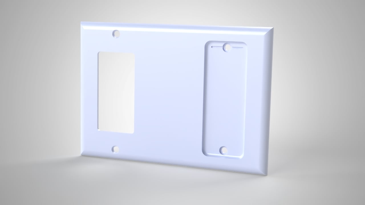Triple Gang Hue Remote Holder (Std+Oversized) 3d model