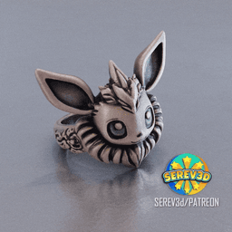 Eevee Ring & Pendant - Pokémon Jewelry Set - 3D Print STL/3MF 3d model