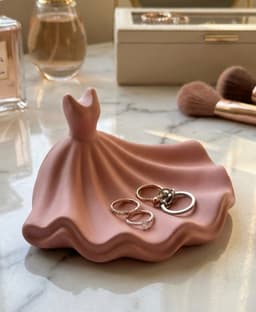 Elegant Ball Gown Jewelry Dish & Ring Holder 3d model