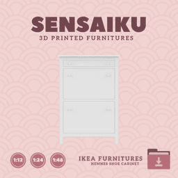 Miniature Replica HEMNES Shoe Cabinet for Miniature Dollhouse - IKEA (1:12,24,48) 3d model