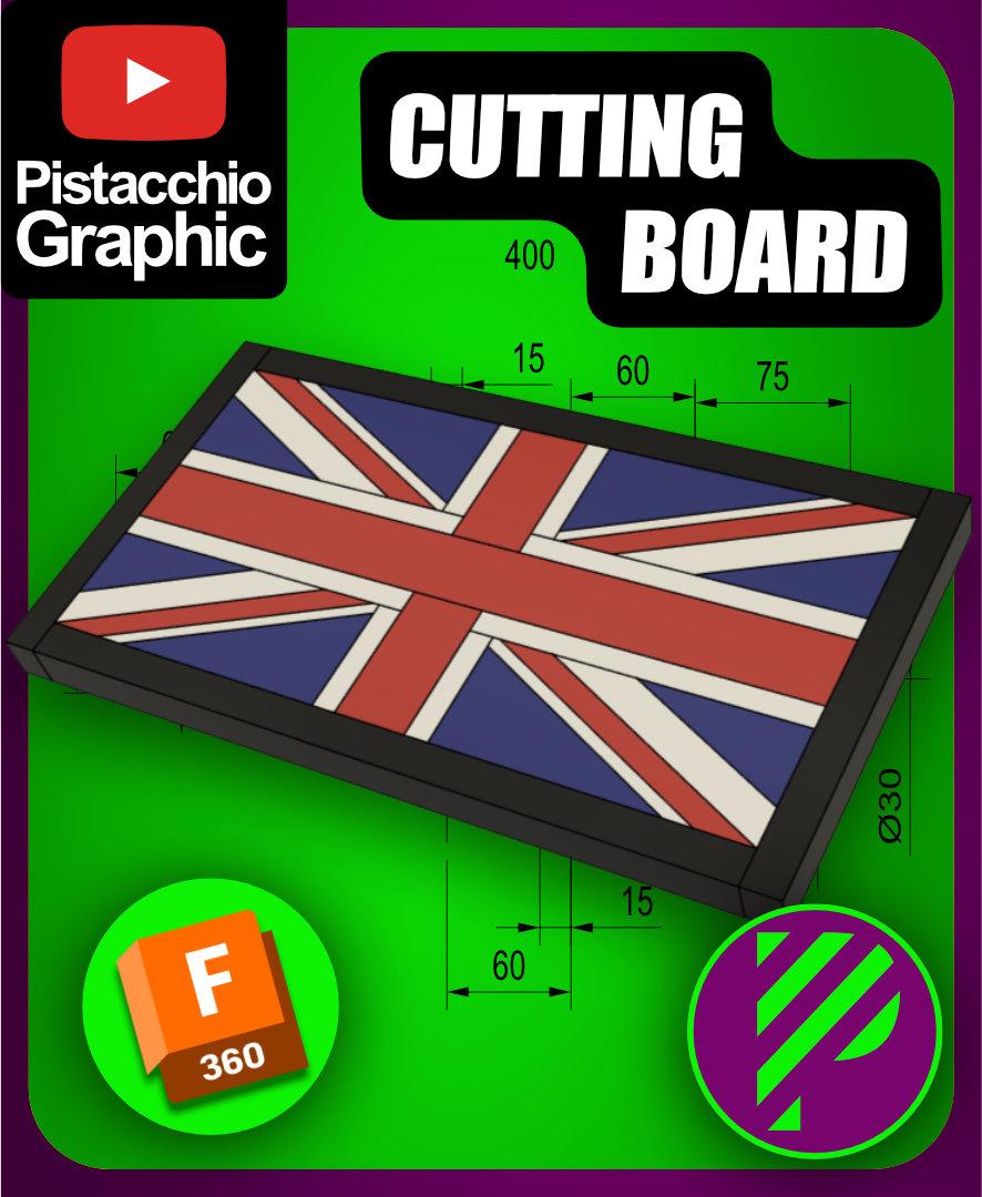 #85 Cutting Board Union Jack | Fusion | Pistacchio Graphic 3d model