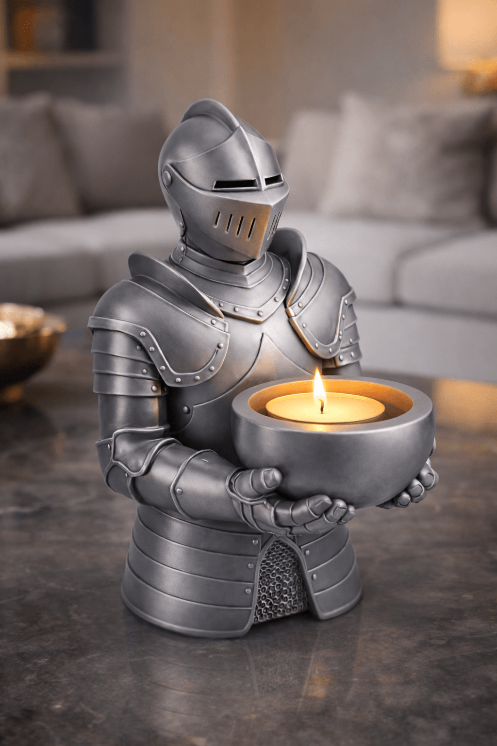 Knight Guardian Candle Holder STL | Medieval Fantasy Decor 3d model