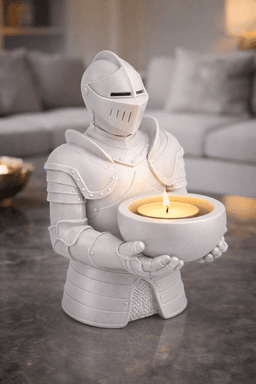 Knight Guardian Candle Holder STL | Medieval Fantasy Decor 3d model